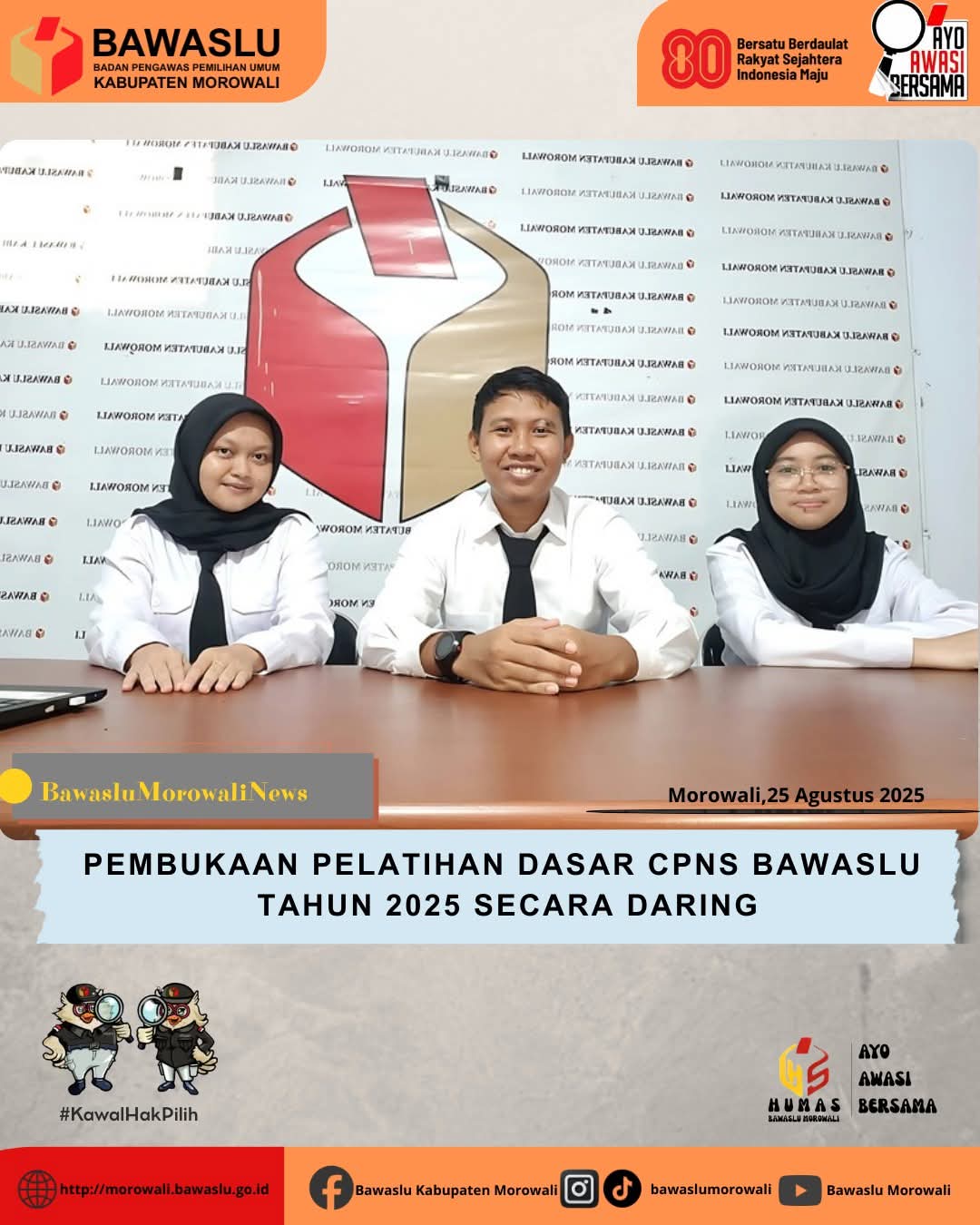 Pembukaan Latsar CPNS Bawaslu tahun 2025 
