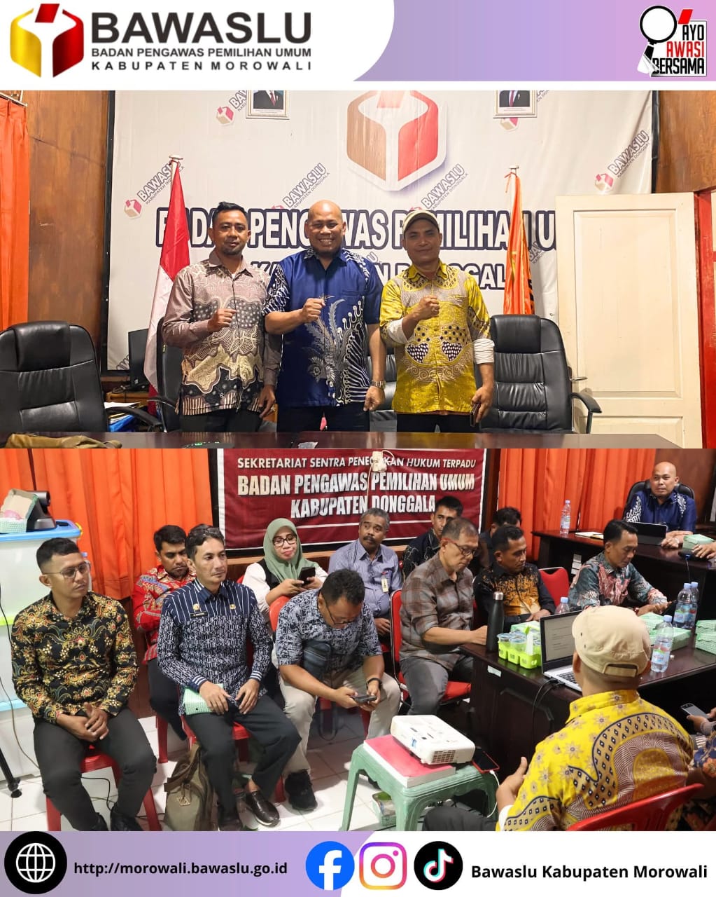 Kasubag dan Staf Bawaslu Kabupaten Morowali Mengikuti Rapat Evaluasi Pengelolaan Data dan Informasi 